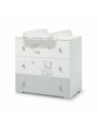 Erbesi - Comò Con Prolunga e PVC Bianco Grigio Stella - Spedizione Gratuita