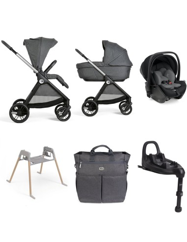 Chicco - Trio Bellagio2 Gran Comfort +First Seat Recline, Borsa Genitore, Stand Lullaglide, Base Full 360