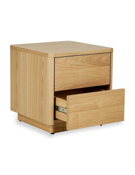 Quax - Comodino  2 Cassetti - Legno di Frassino Naturale - Spedizione Gratuita