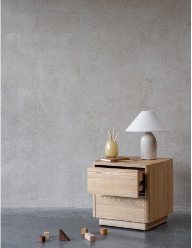 Quax - Comodino  2 Cassetti - Legno di Frassino Naturale - Spedizione Gratuita