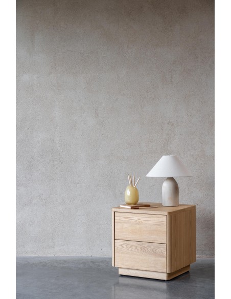 Quax - Comodino  2 Cassetti - Legno di Frassino Naturale - Spedizione Gratuita