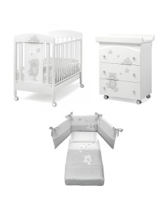 Erbesi - Set Lettino Cucù + Bagnetto + Piumone Sfilabile - Spedizione Gratuita