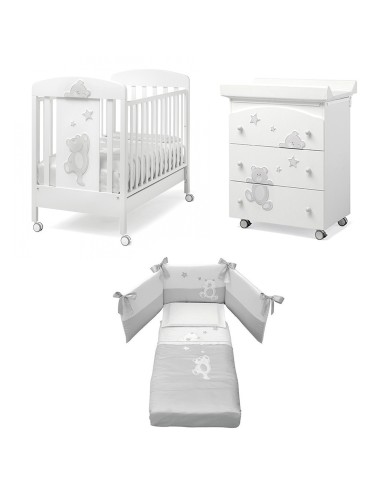 Erbesi - Set Lettino Cucù + Bagnetto + Piumone Sfilabile - Spedizione Gratuita