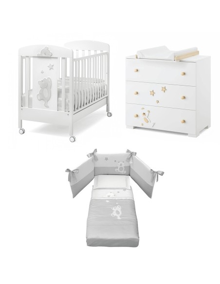 Erbesi - Set Lettino Cucù + Comò + Piumone - Spedizione Gratuita