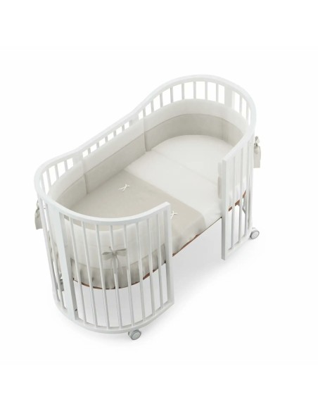 Erbesi - Set Lettino Forever + Rivestimento Culla + Piumone + Set Pouf Con Schienale - Spedizione Gratuita