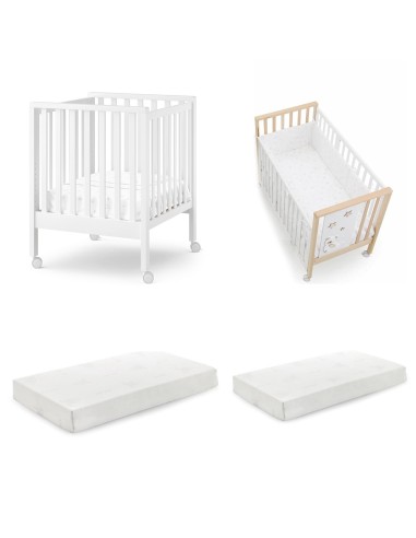 Erbesi - Set Lettino Maxi + Materasso Culla + Materasso Lettino + Piumone Maxi Cucù - Spedizione Gratuita