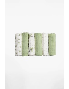 Koala Babycare - Soft Touch set da 6 Mussole 30x30 Blossom Green 2