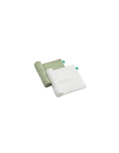 Koala Babycare - Soft Touch set da 2 Mussole 120x120cm Sage Green