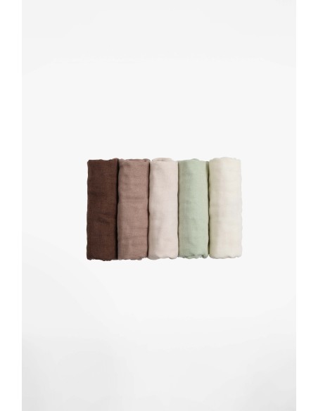 Koala Babycare - Soft Touch Set da 5 mussole 30x30cm Bamboo Cozy