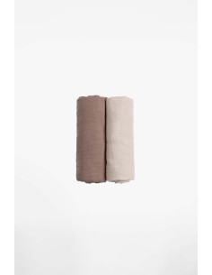 Koala Babycare - Soft Touch Set da 2 mussole 80x80 cm Bamboo Oat - Cappuccino 2