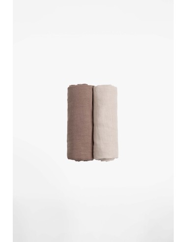 Koala Babycare - Soft Touch Set da 2 mussole 80x80 cm Bamboo Oat - Cappuccino