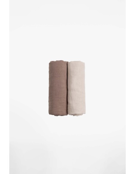 Koala Babycare - Soft Touch Set da 2 mussole 80x80 cm Bamboo Oat - Cappuccino