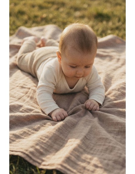Koala Babycare - Soft Touch Set da 2 mussole 80x80 cm Bamboo Oat - Cappuccino