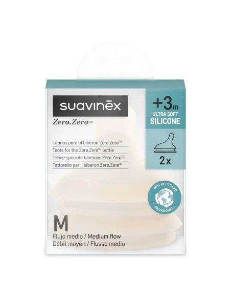 Suavinex - Tettarelle Zero.Zero in Silicone con Flusso Medio