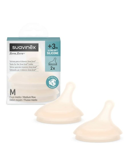 Suavinex - Tettarelle Zero.Zero in Silicone con Flusso Medio