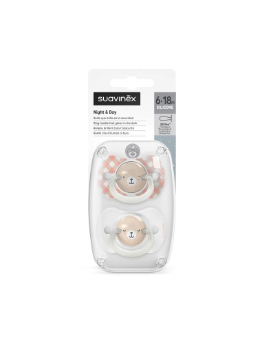Suavinex - Ciuccio Fisiologico Fluorescente Wild&Free 6-18 Mesi