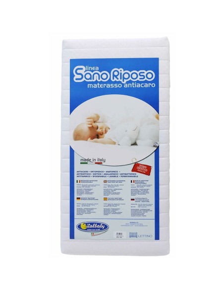 Italbaby - Materasso Acarostop per Culla Lettino 60x120cm H12cm