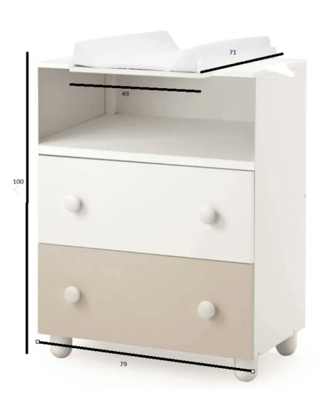 Italbaby - Cassettiera Easy Dresser Tortora - Spedizione Gratuita