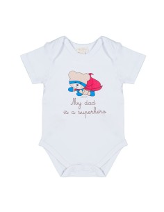 Nanan - Body Bianco con Scritta My Dad in a Superhero