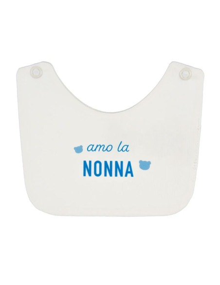 Nanan - Bavaglio Off-White Nonni con Scritta ''Amo Il Nonno/La Nonna''