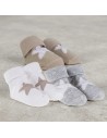 Nanan - Box Calzini Bianchi, Grigi e Beige con Stella