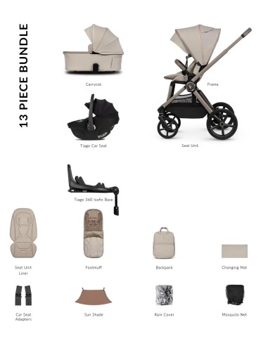 Venicci - Trio Upline 3 Con Seggiolino Auto Tiago e Base 360 - Spedizione Gratuita