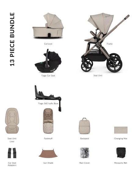 Venicci - Trio Upline 3 Con Seggiolino Auto Tiago e Base 360 - Spedizione Gratuita