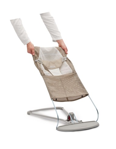 BabyBjorn - Ricambio Sdraietta in tessuto per sdraietta Baby Bouncer Balance Soft, grigio beige/bianco, rete