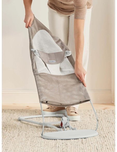 BabyBjorn - Ricambio Sdraietta in tessuto per sdraietta Baby Bouncer Balance Soft, grigio beige/bianco, rete