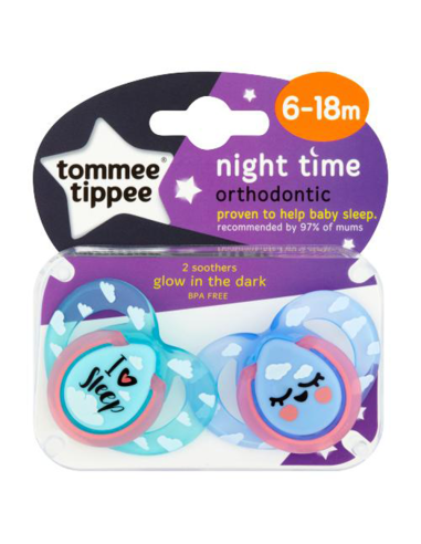 Tommee Tippee - 2 Succhietti 6-18m Night Time