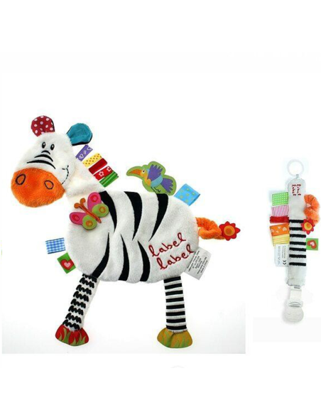 Label Label - Set Doudou e Portasucchietto con Clip Zebra