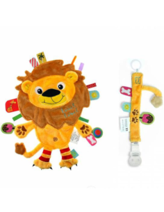 Label Label - Set Doudou e Portasucchietto con Clip Leone