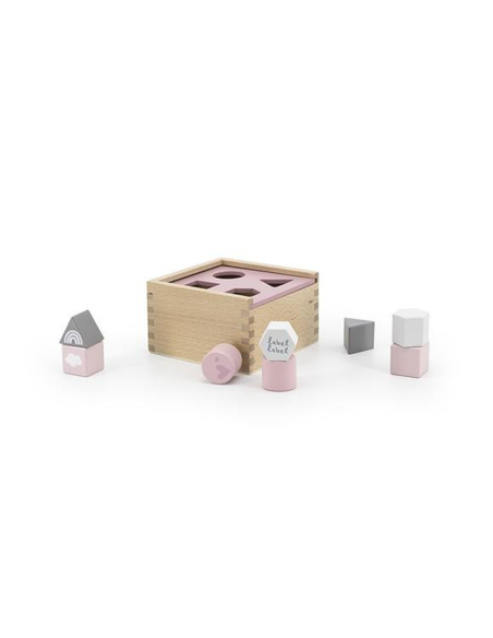 Label Label - Box Ordina Forme Label Label Per Bambini In Legno Rosa