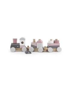 Label Label -Trenino In Legno Rosa Pastello