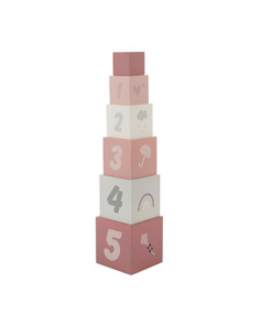 Label Label - Cubi in Legno Numerati Rosa