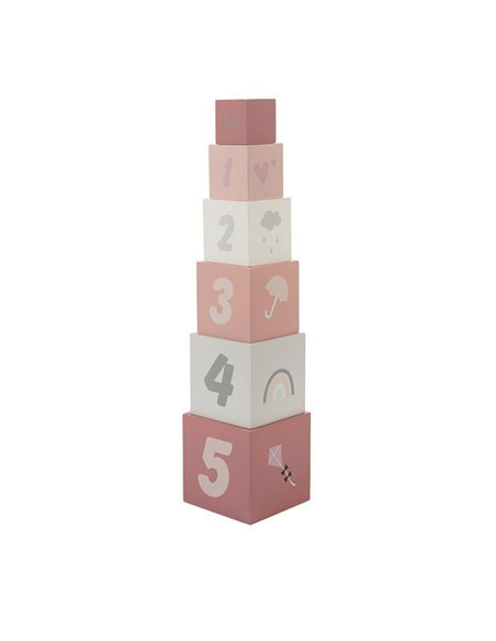 Label Label - Cubi in Legno Numerati Rosa