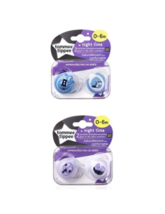 Tommee Tippee - 2 Succhietti 0-6m Night Time