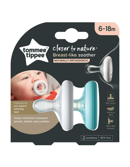Tommee Tippee - Set 2 Succhietti 6-18m a Forma di Seno