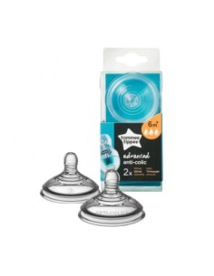Tommee Tippee - 2 Tettarelle AAC 6M+ Flusso Veloce