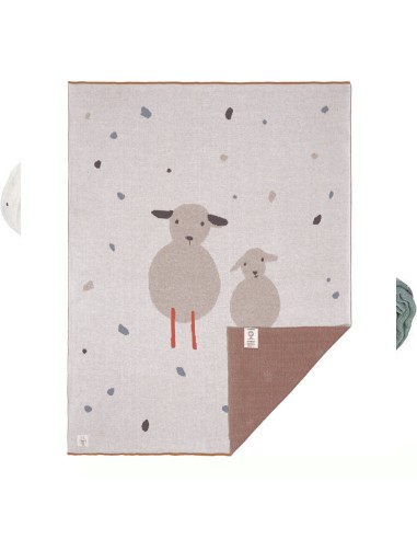 Lassig - Coperta per neonati Tiny Farmer Sheep 75 x 100 cm