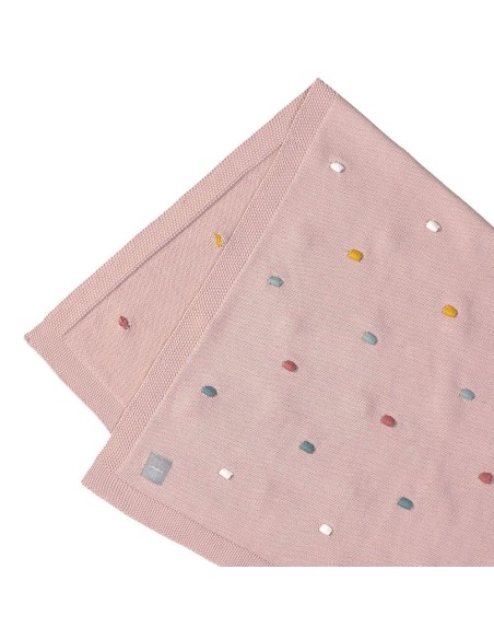 Lassig - Coperta in cotone organico lavorata a maglia 80 x 110 cm